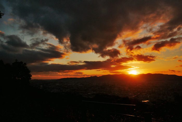 将軍塚の夕日