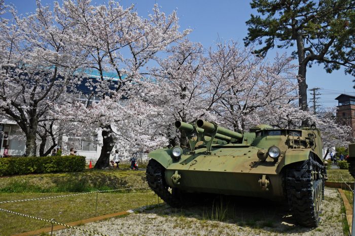 陸上自衛隊・宇治駐屯地の桜